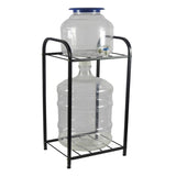 Metal Bottle Water Dispenser Stand for kitchen (Black, 2 Compartment)