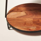 2-Tier Wood & Metal Serving Stand - The Linen House