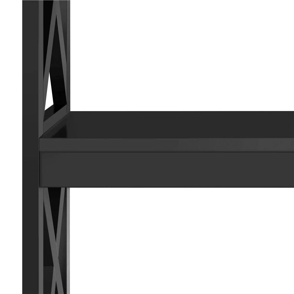 3 Tier X-Design Console Table with Storage Shelves – Stylish and Practical Black Accent Table