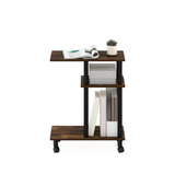U-Shaped Side Table with Casters - The Linen House