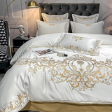 Gold Embroidery Duvet Set - The Linen House