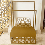 Metal Quran and Prayer Mat Stand (Golden) - The Linen House