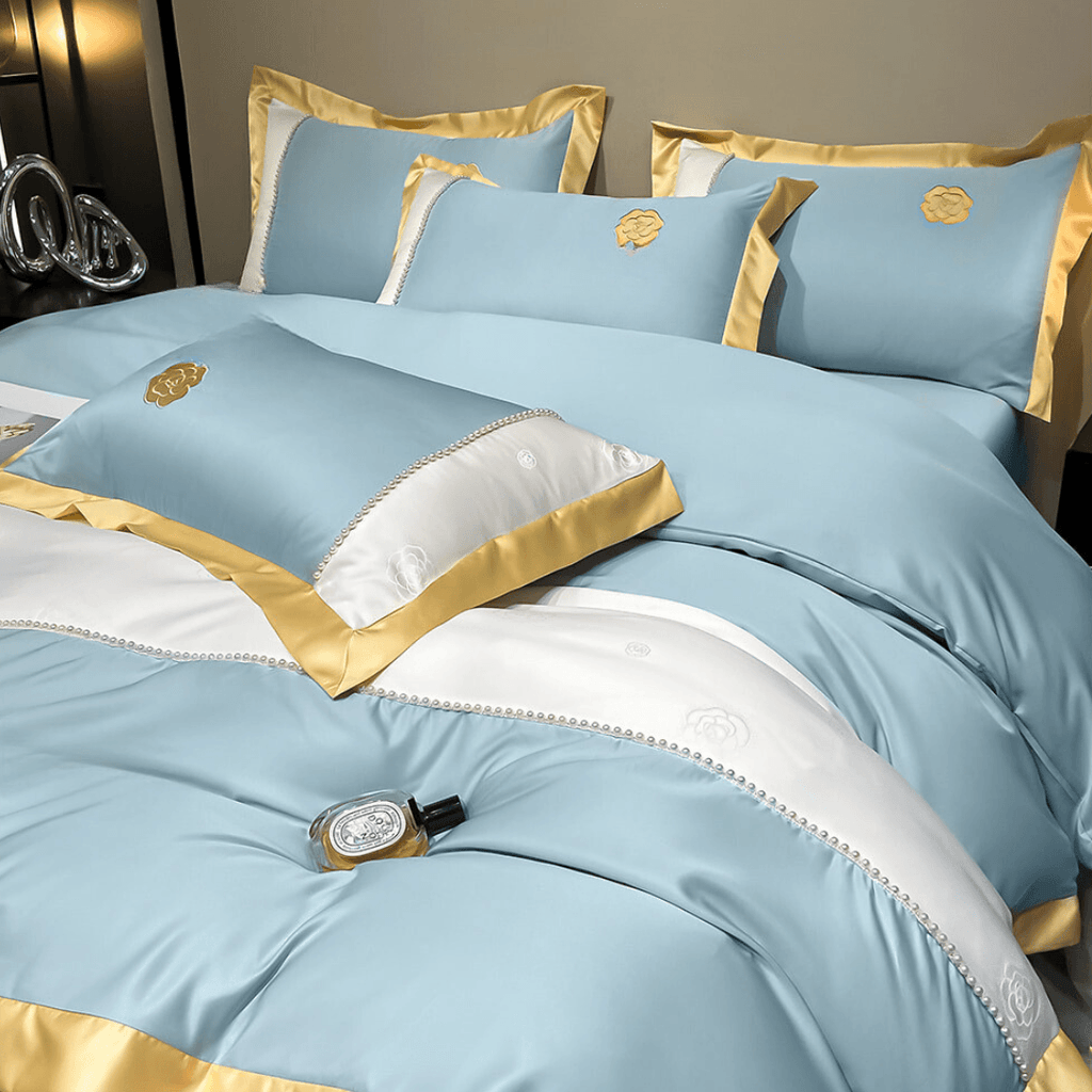 Modern Luxury Embroidered Duvet cover - The Linen House