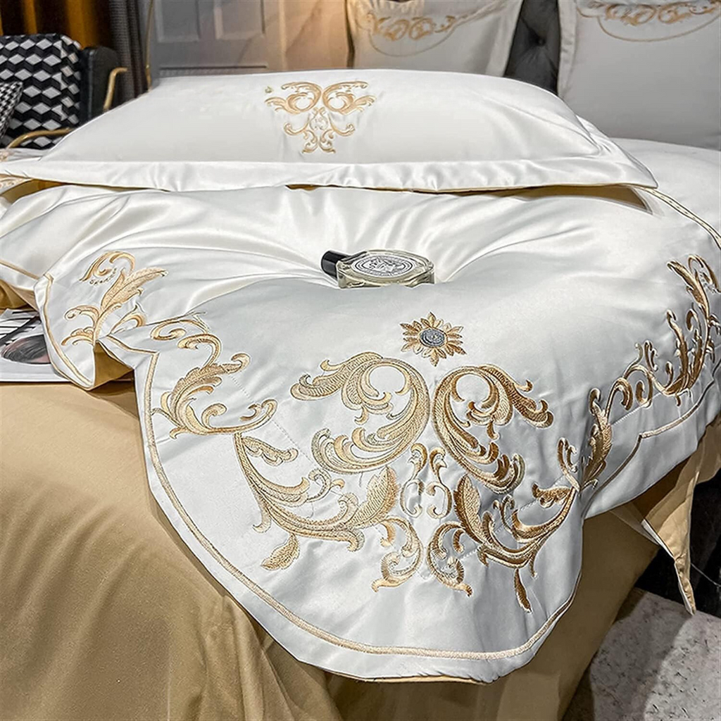 Gold Embroidery Duvet Set - The Linen House