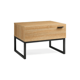Wood Accent Table with Steel Frame - The Linen House