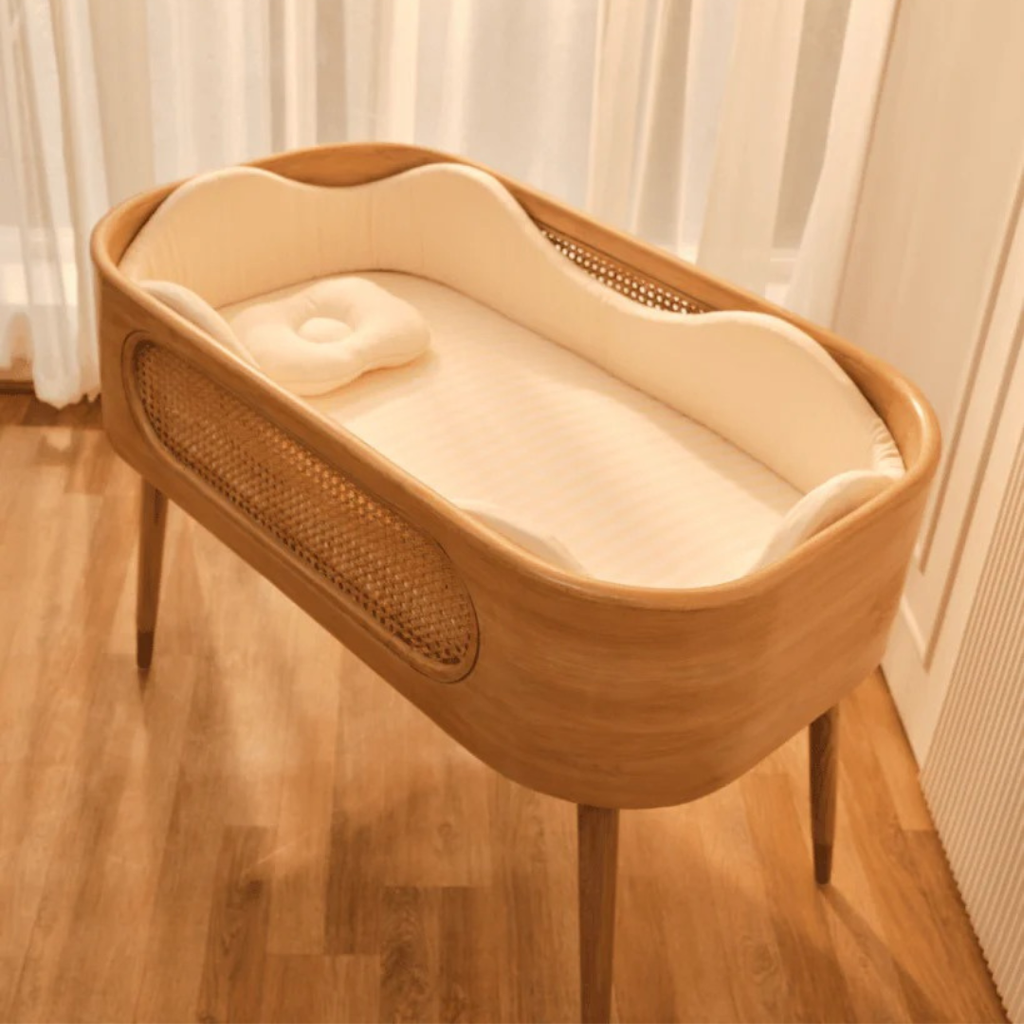 Rattan Baby Bassinet – Natural Finish