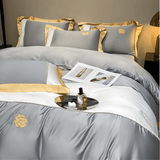 Modern Luxury Embroidered Duvet cover - The Linen House