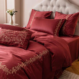 Luxury Red Embroidery Duvet Set – Elegant & Sophisticated Bedding