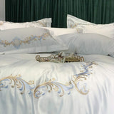 Cotton Satin Embroidery Duvet Set - The Linen House