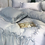 Cotton Satin Embroidery Duvet Set - The Linen House