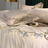 Cotton Satin Embroidery Duvet Set - The Linen House
