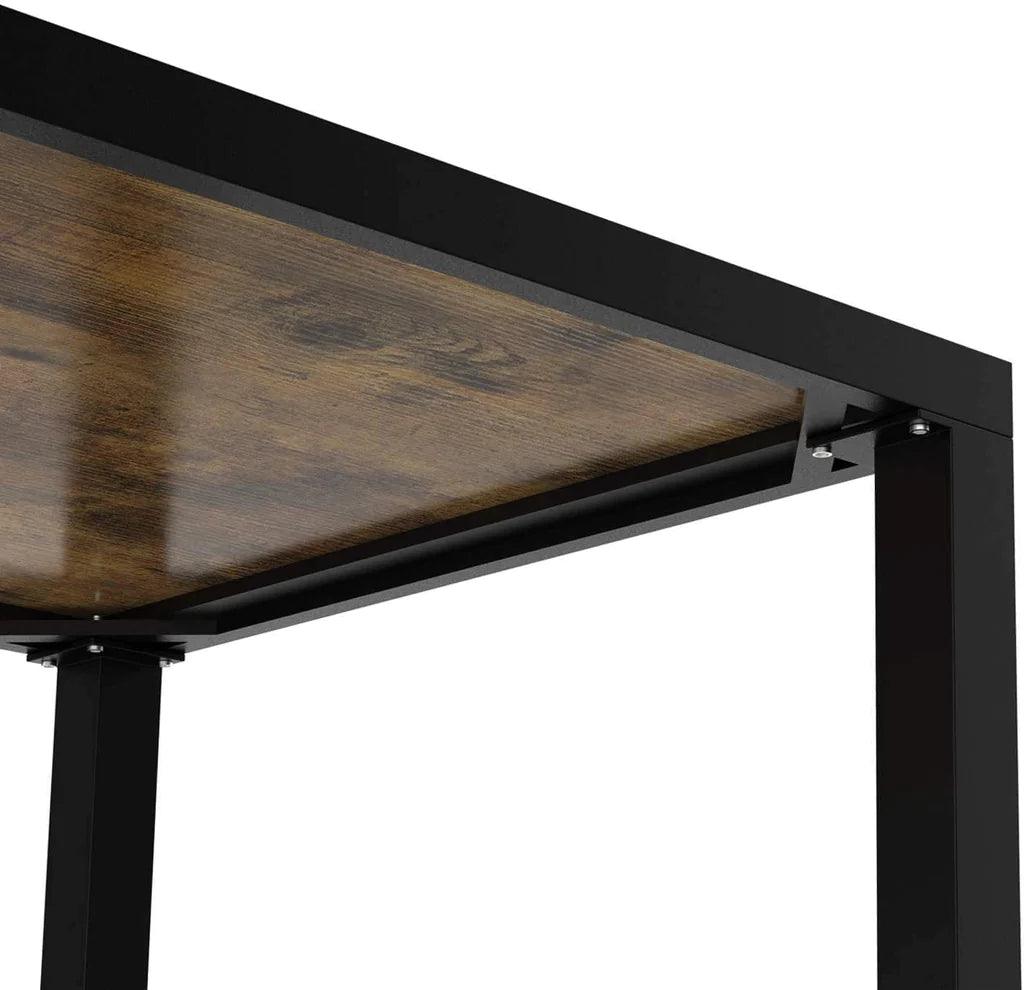 Dining Table, Rectangular Table with Metal Edges, Kitchen Table for Home Office - The Linen House