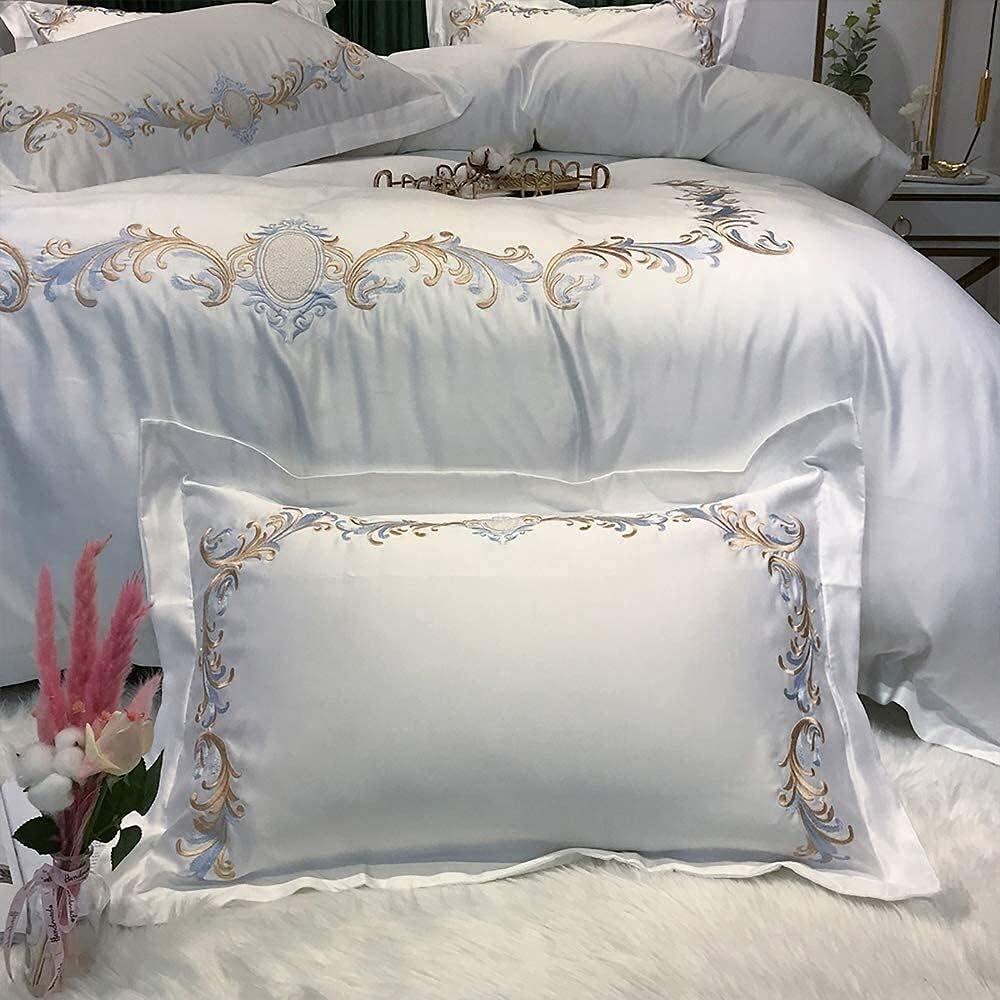 Cotton Satin Embroidery Duvet Set - The Linen House