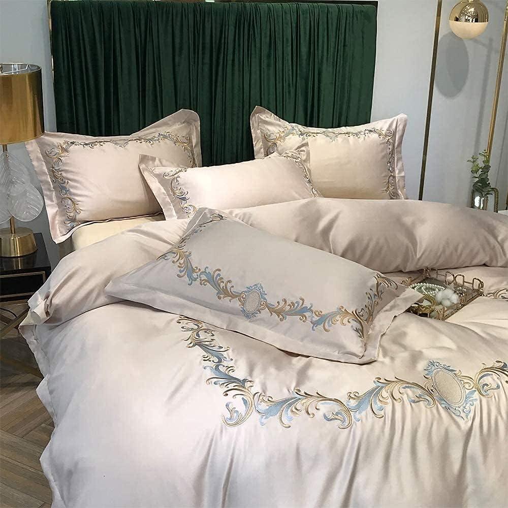 Cotton Satin Embroidery Duvet Set - The Linen House