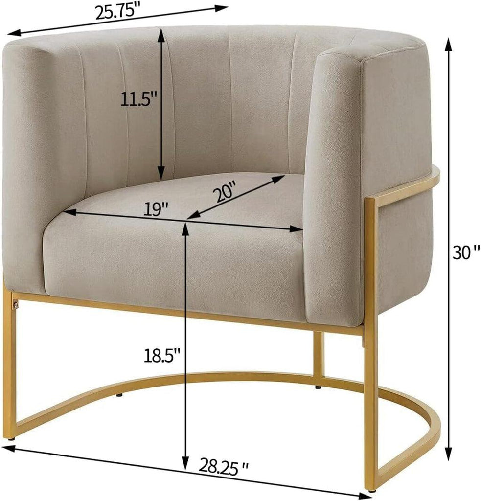 Contemporary Armchair with Metal Frame - Durable & Stylish Seating