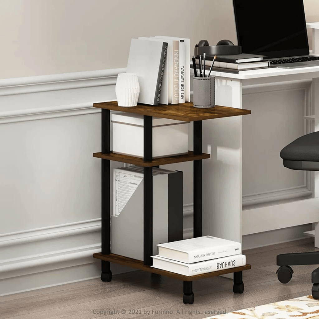 U-Shaped Side Table with Casters - The Linen House