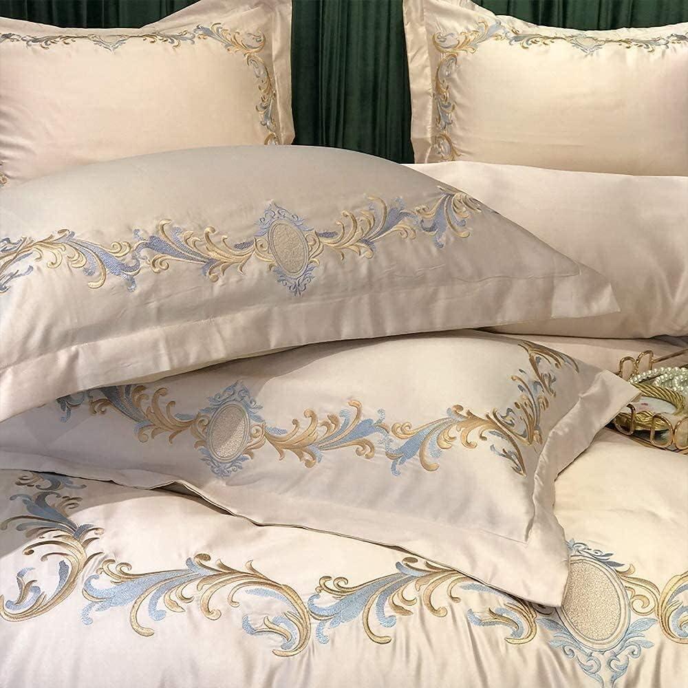 Cotton Satin Embroidery Duvet Set - The Linen House