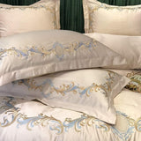 Cotton Satin Embroidery Duvet Set - The Linen House
