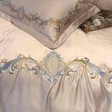Cotton Satin Embroidery Duvet Set - The Linen House