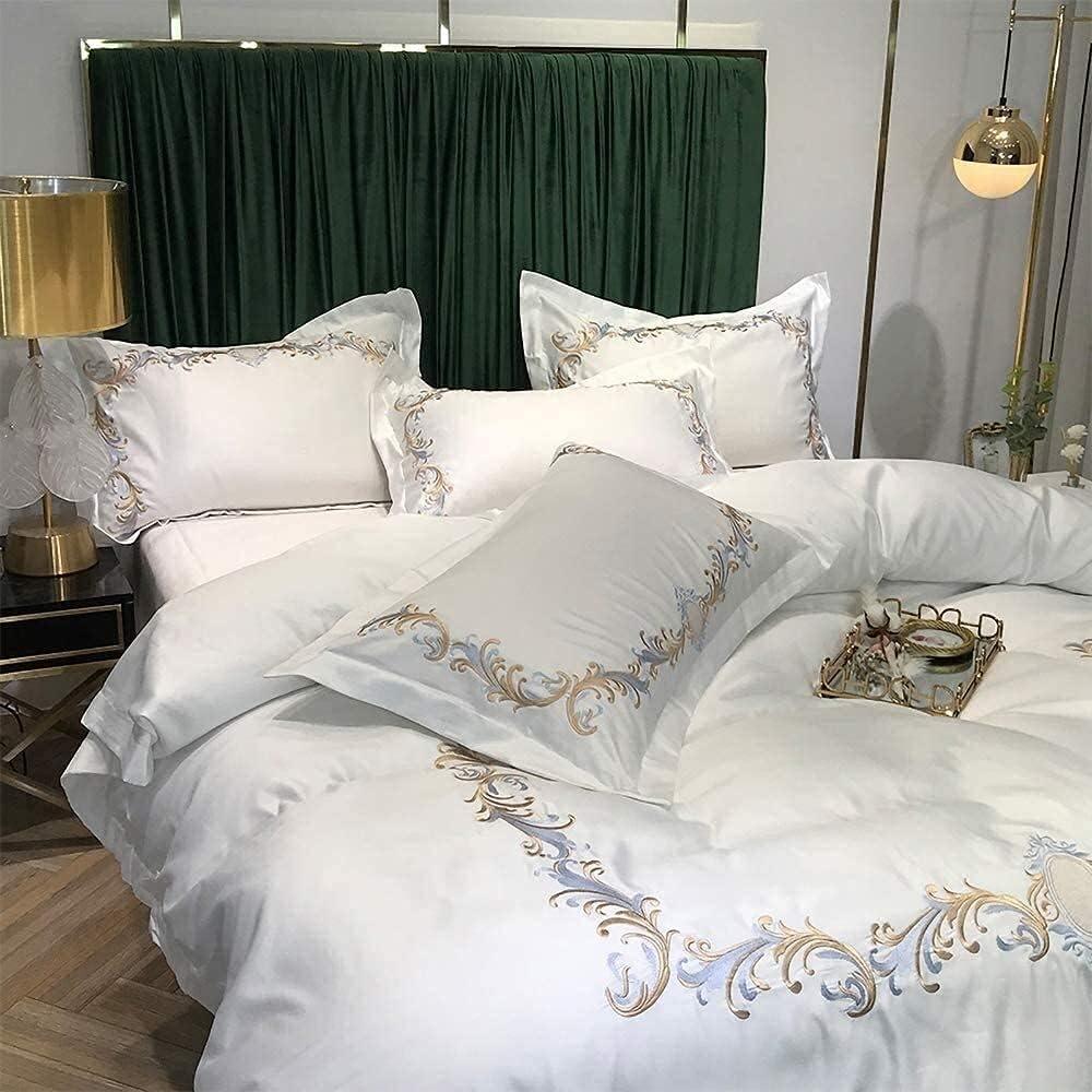 Cotton Satin Embroidery Duvet Set - The Linen House