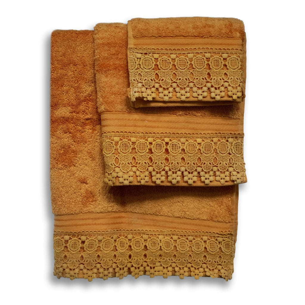 Lace Bath Towels Set - The Linen House
