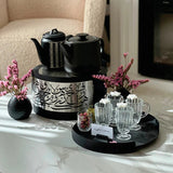 Metal Round Serving Tray - The Linen House