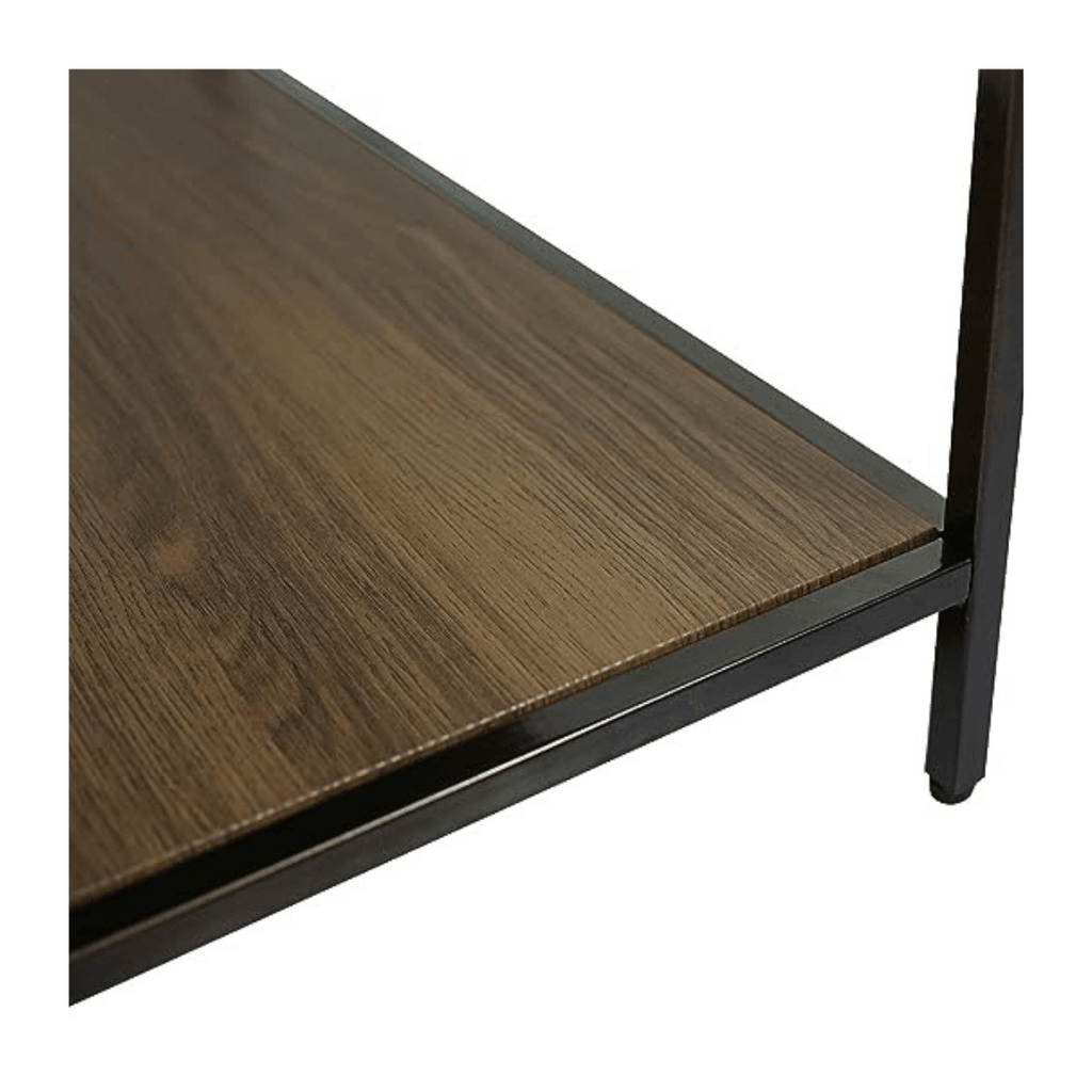 Table with Drawers ,Nightstand with Drawers and Shelf, Metal Frame End Table - The Linen House