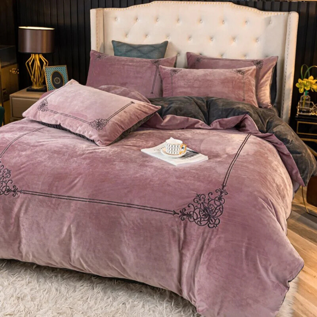 Winter Thick Coral Velvet Duvet Set - The Linen House