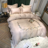 Cotton Satin Embroidery Duvet Set - The Linen House