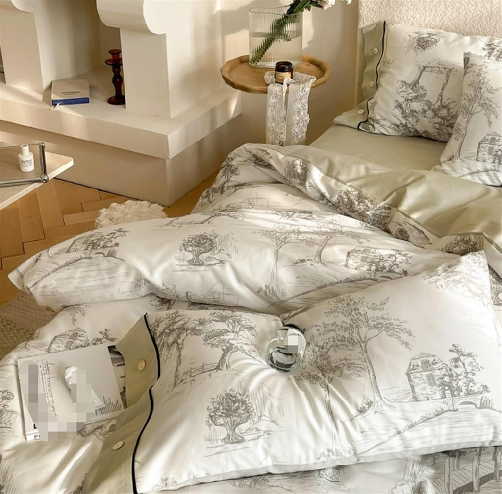 Modern Monochrome Figurative Print Duvet Set – Artistic Style Meets Soft Comfort