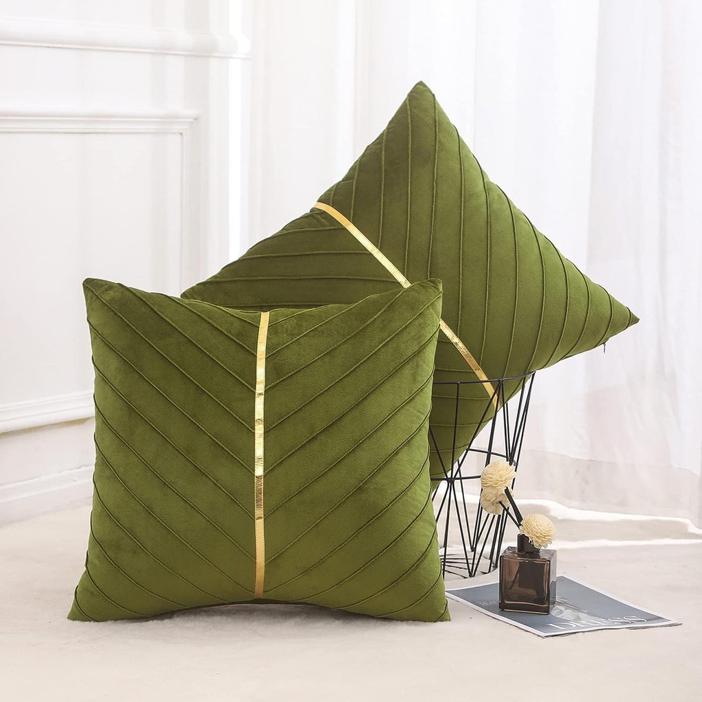 Pintuck Cushion Cover With Golden RIbbon - The Linen House