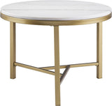 Round Table - Geometric Champagne Gold Frame - The Linen House