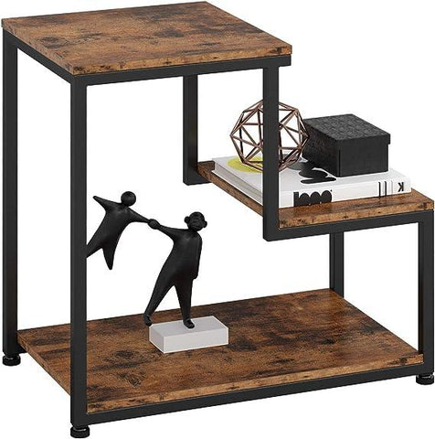 Industrial Side Tables Living Room, 3-Tier End Tables Bedroom - The Linen House