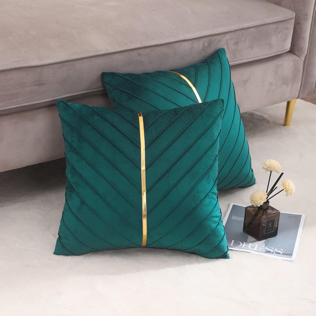 Pintuck Cushion Cover With Golden RIbbon - The Linen House