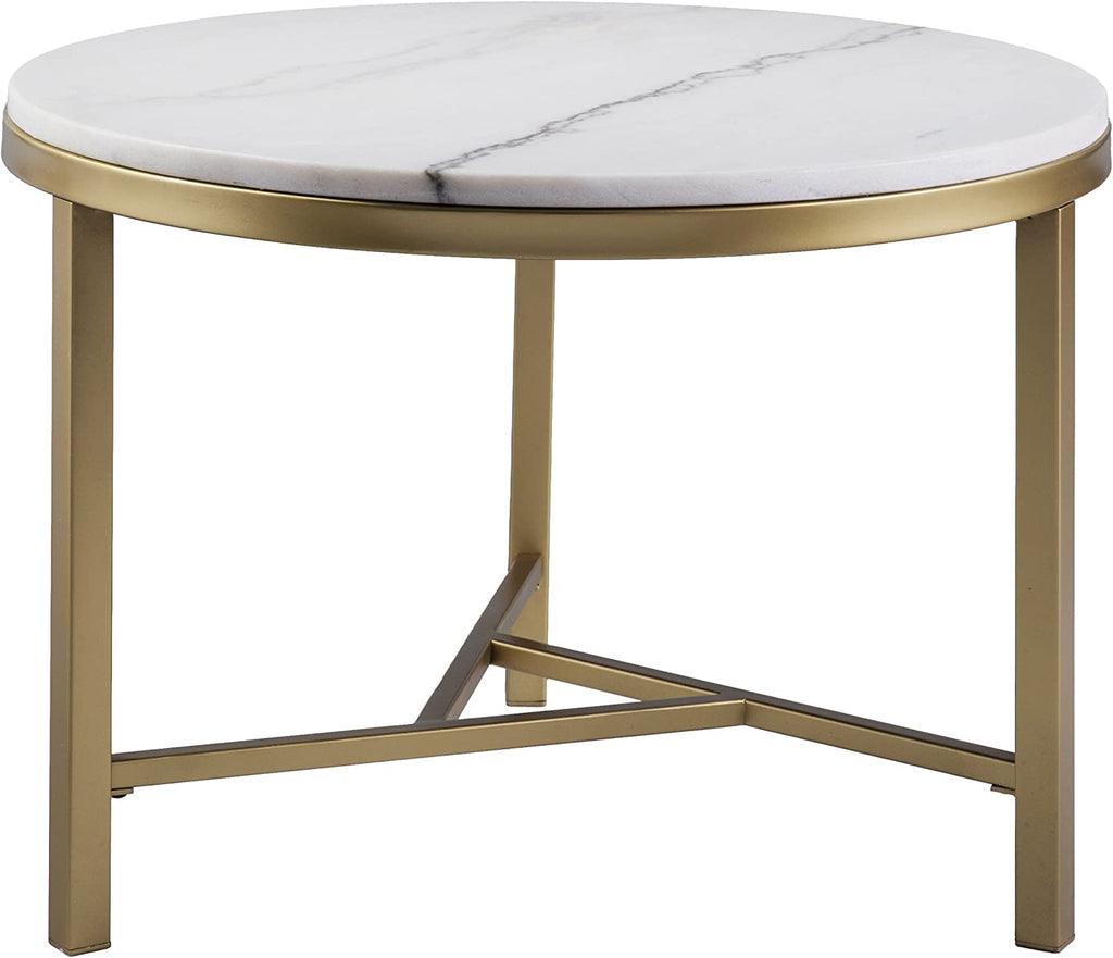 Round Table - Geometric Champagne Gold Frame - The Linen House