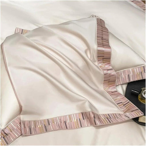Border Line Embroidery Duvet Set – Timeless Elegance & Luxury Bedding