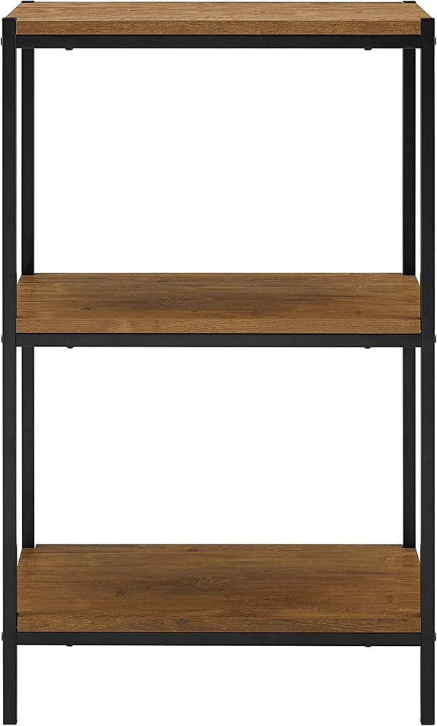 3 Tier Bookshelf Rustic Industrial Bookcase with Modern Open Shelves - The Linen House