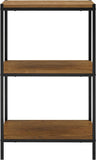 3 Tier Bookshelf Rustic Industrial Bookcase with Modern Open Shelves - The Linen House