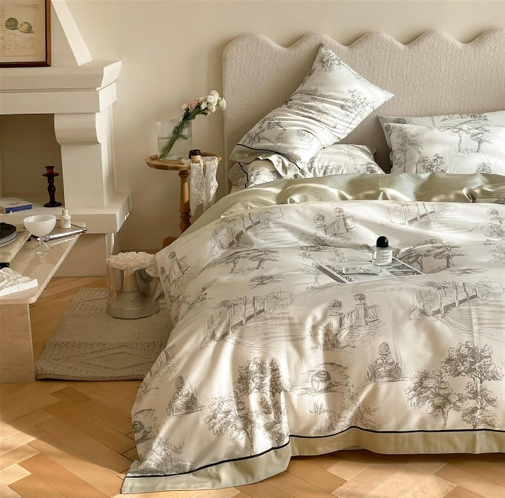 Modern Monochrome Figurative Print Duvet Set – Artistic Style Meets Soft Comfort