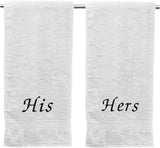 His & Hers Embroidered Cotton Bath Towels - The Linen House