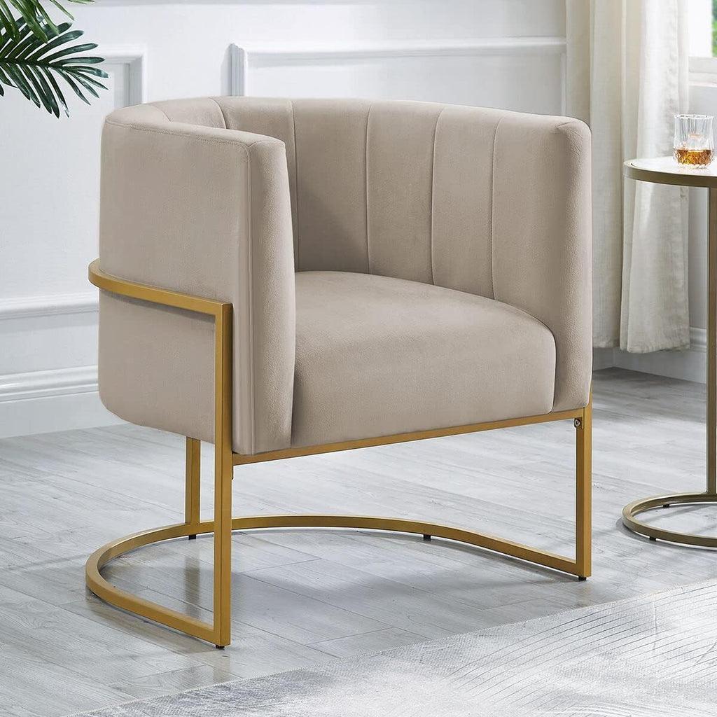 Contemporary Armchair with Metal Frame - Durable & Stylish Seating