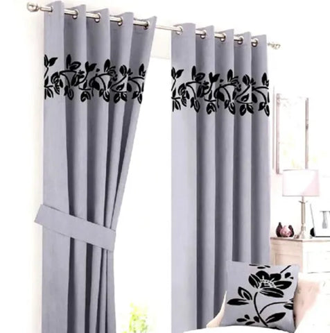 Luxury Velvet Floral Curtains – Lasercut Detailing for a Regal Look