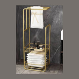 Towel Stand With Storage Shelf For Bathroom