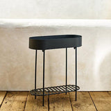 Oval Iron Plant Stand with Shelf – Stylish and Functional Home Decor