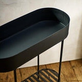 Oval Iron Plant Stand with Shelf – Stylish and Functional Home Decor