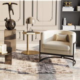 Upholstered Leather Barrel Living Room Accent Chair - The Linen House