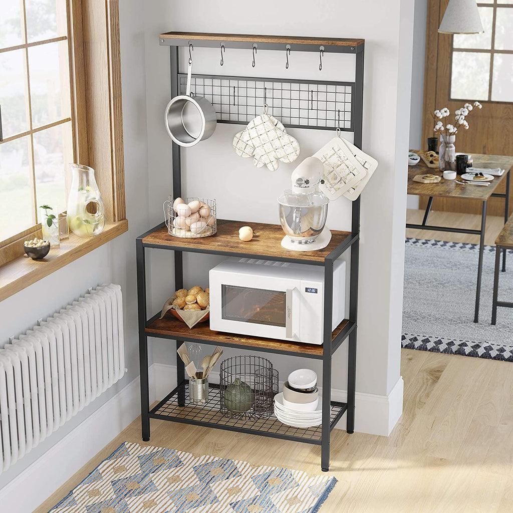 Industrial Kitchen Baker's Rack, Kitchen Unit with Storage Shelves - The Linen House