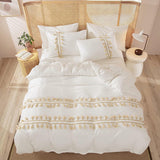 White Tassel Decor Duvet Set - The Linen House