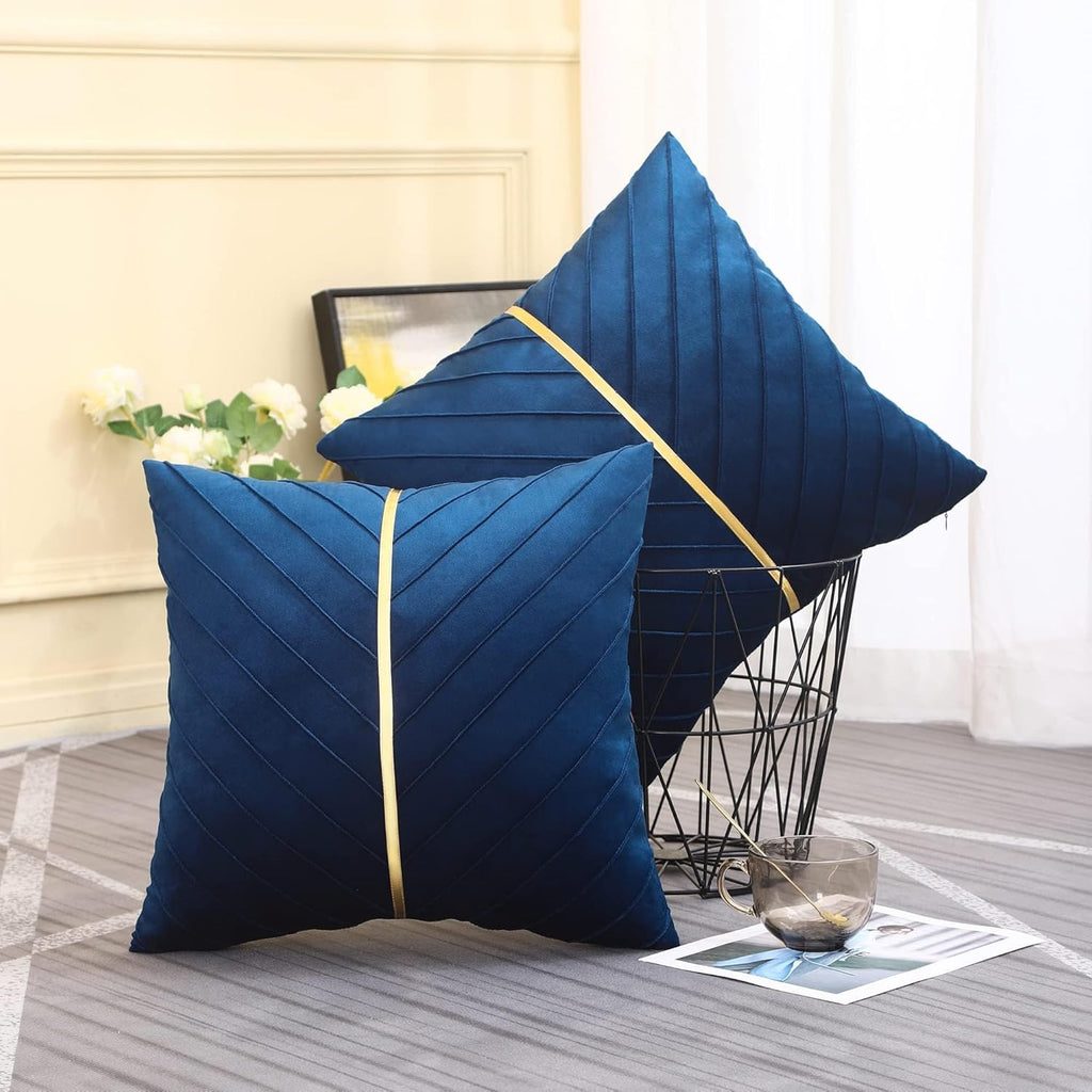 Pintuck Cushion Cover With Golden RIbbon - The Linen House