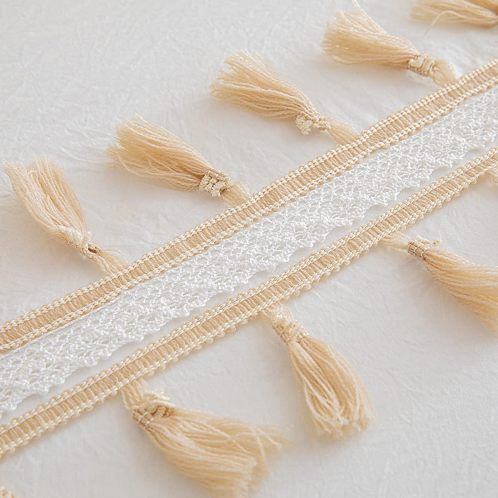 White Tassel Decor Duvet Set - The Linen House